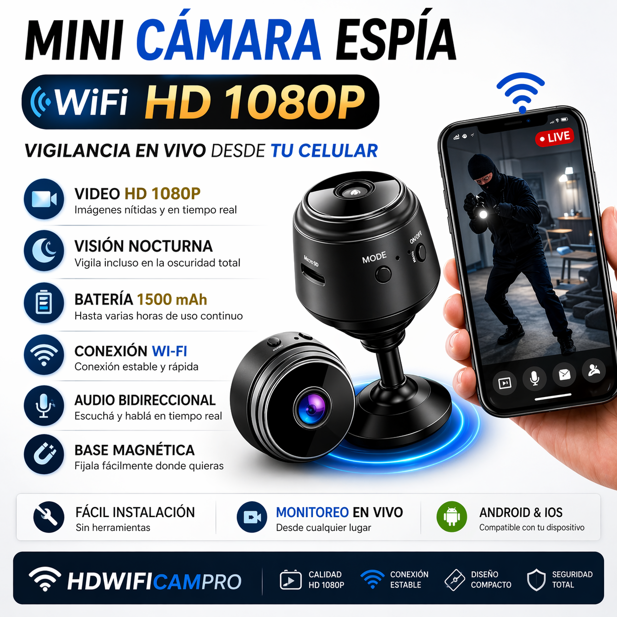 MINI CAMARA ESPIA ALTA RESOLUCION