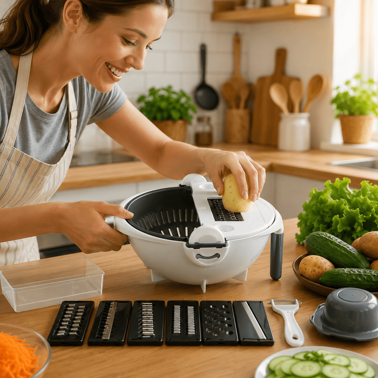 CORTADOR DE VERDURAS 9 EN 1 MULTIFUNCIONAL