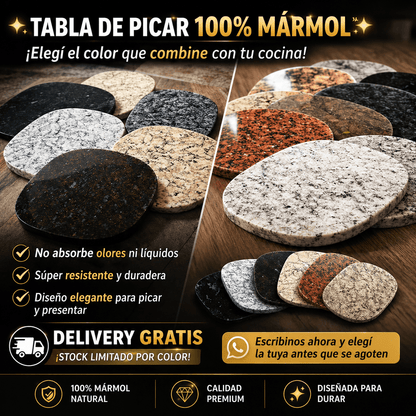 TABLA DE PICAR DE MARMOL NATURAL - Origen Natural
