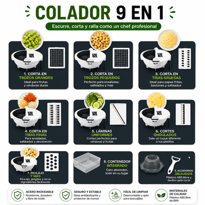 CORTADOR DE VERDURAS 9 EN 1 MULTIFUNCIONAL