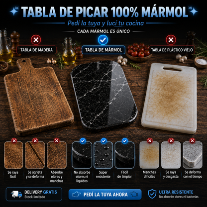 Tabla de Mármol que Dura Toda la Vida – Elegancia para tu Cocina