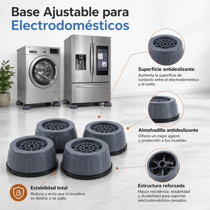 Kit de 4 Patitas Antideslizantes Para Lavarropa